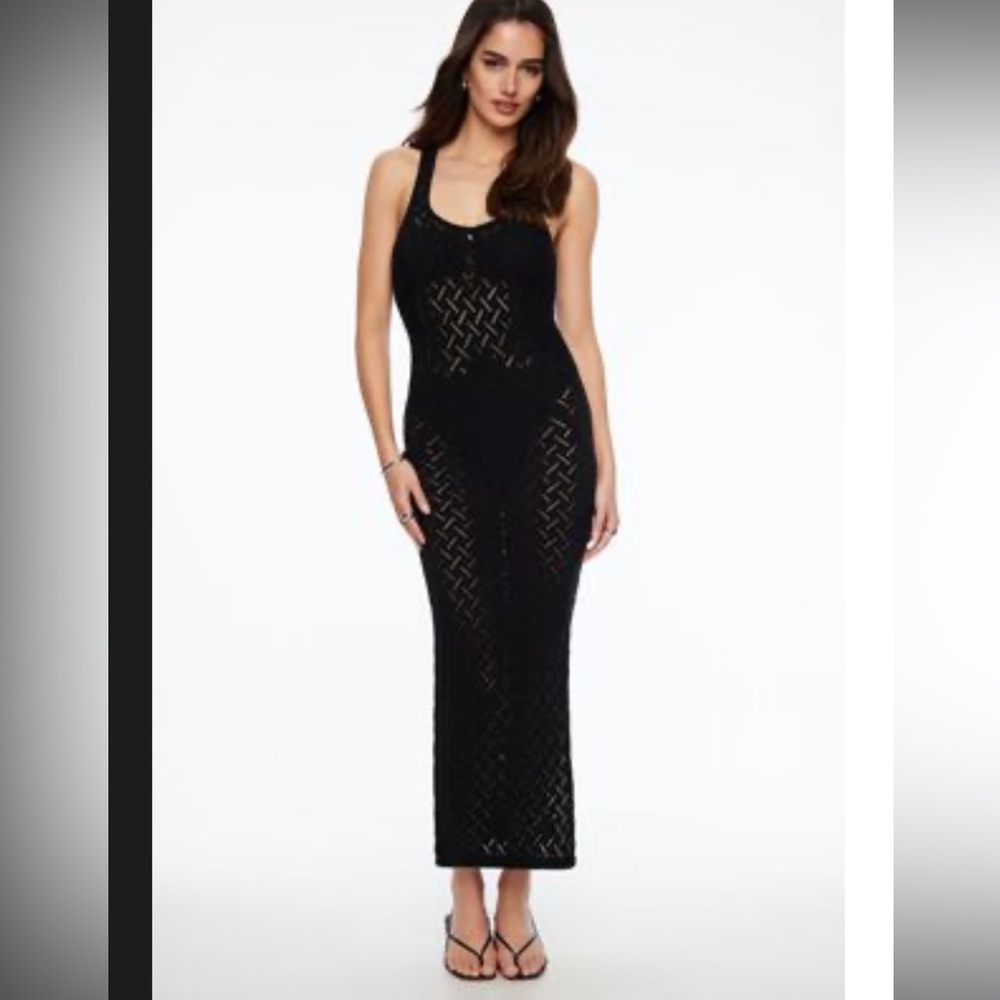 Elegant Black Sleeveless cover up dress